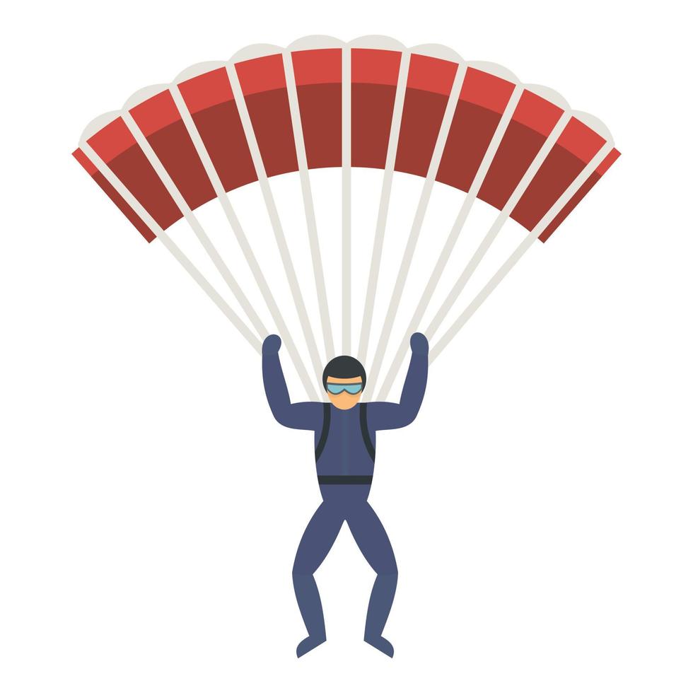 Professional skydiver icon, flat style vector
