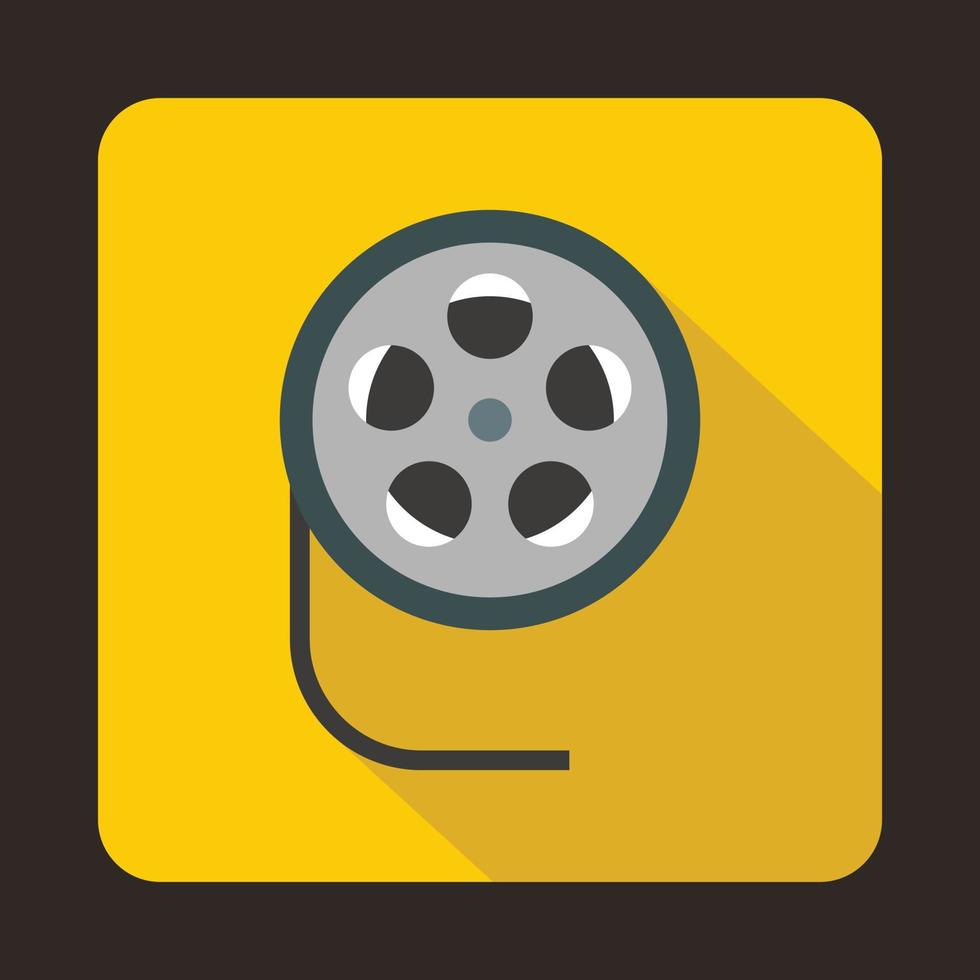 Film reel icon in flat style vector