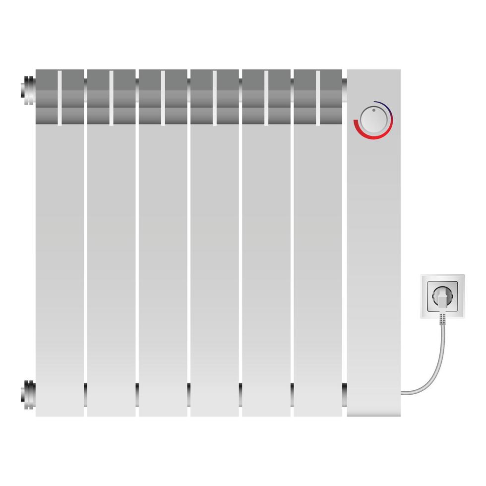 Interior heater mockup, realistic style vector