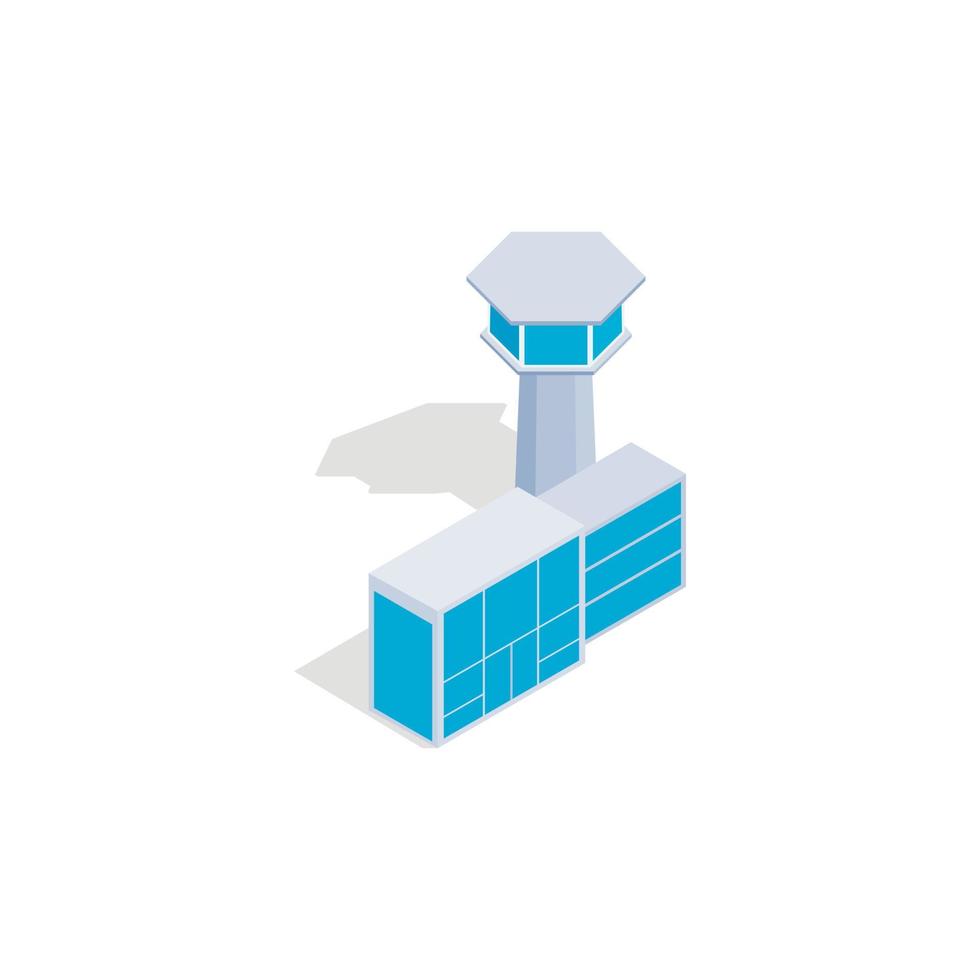 Airport building icon, isometric 3d style vector