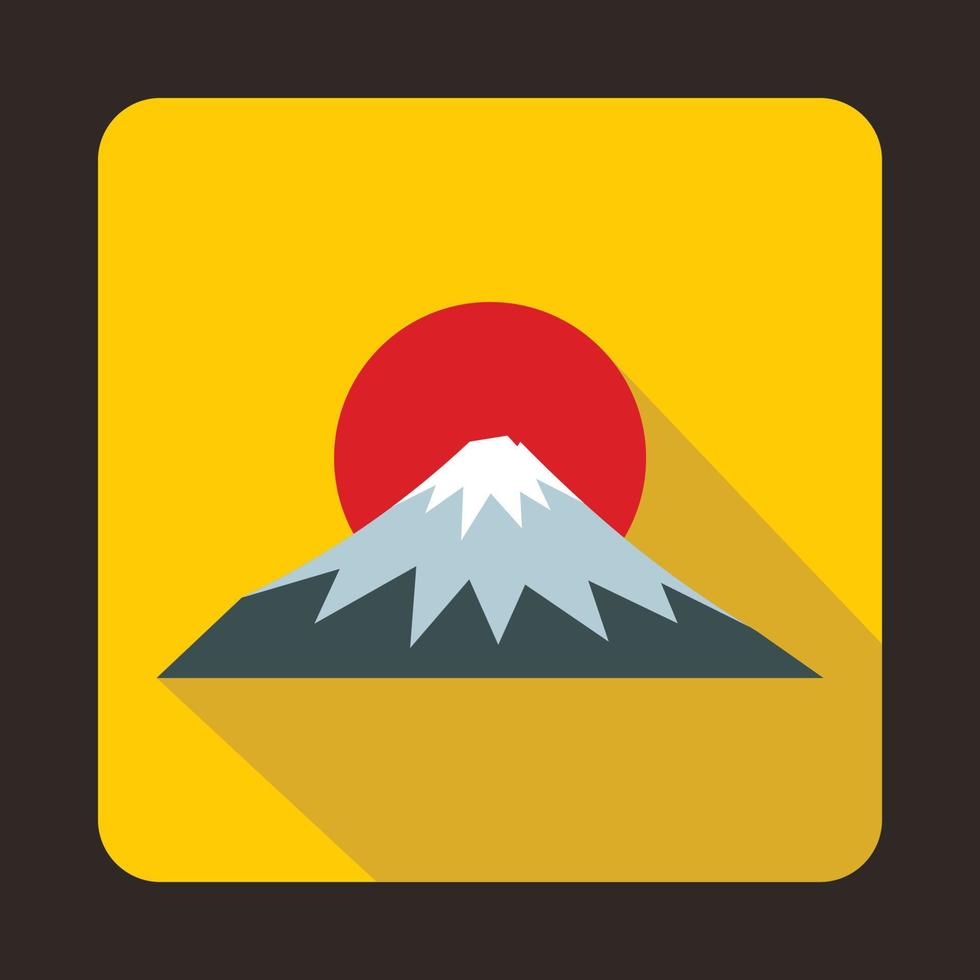 The sacred mountain of Fuji, Japan icon flat style vector