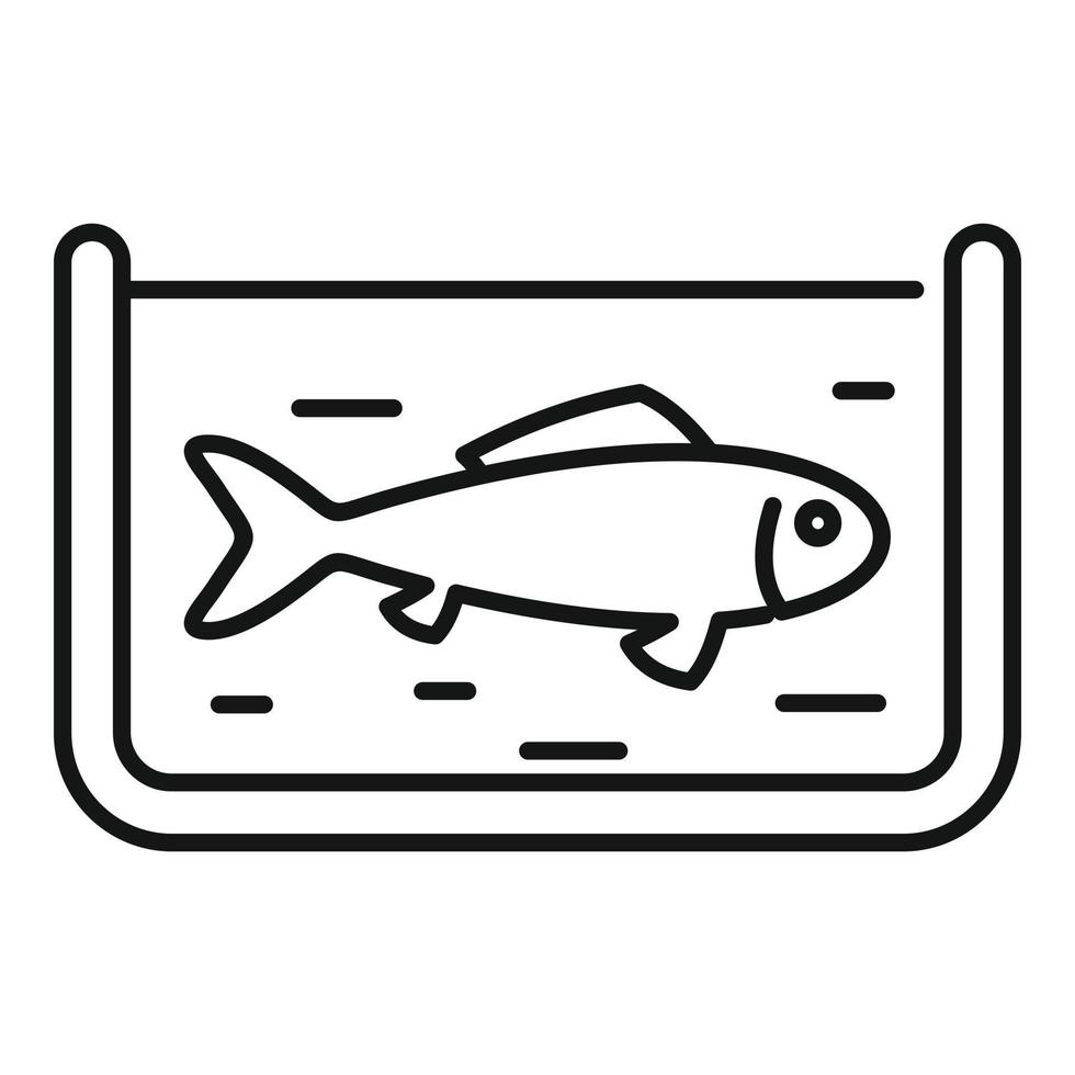 icono de piscicultura, estilo de esquema vector