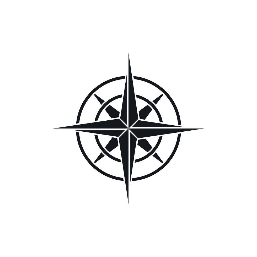 icono de brújula antigua, estilo simple vector