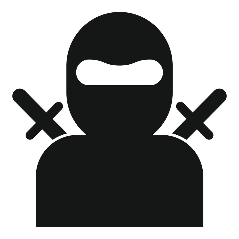 Japanese ninja icon, simple style vector