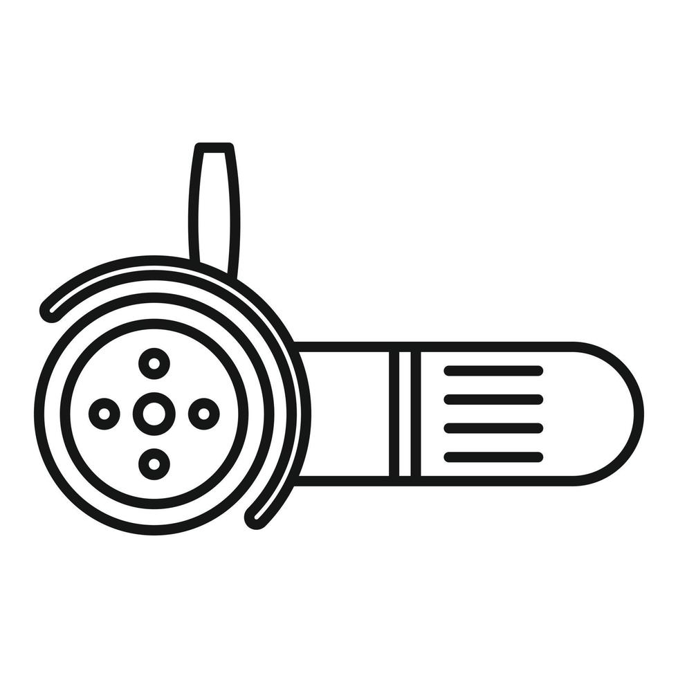 Electric angle grinder icon, outline style vector