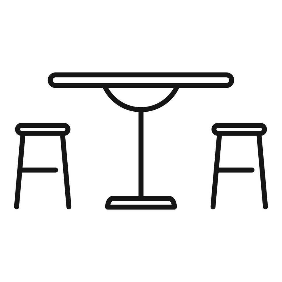 icono de mesa de café de la calle, estilo de esquema vector