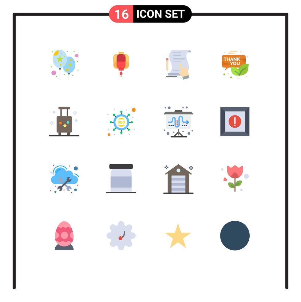 16 Universal Flat Colors Set for Web and Mobile Applications thanksgiving newsletter document gift box application Editable Pack of Creative Vector Design Elements