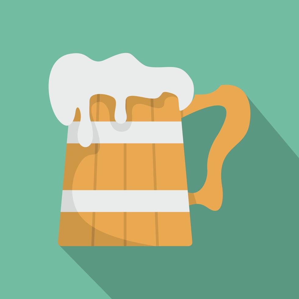 Big beer mug icon, flat style. vector