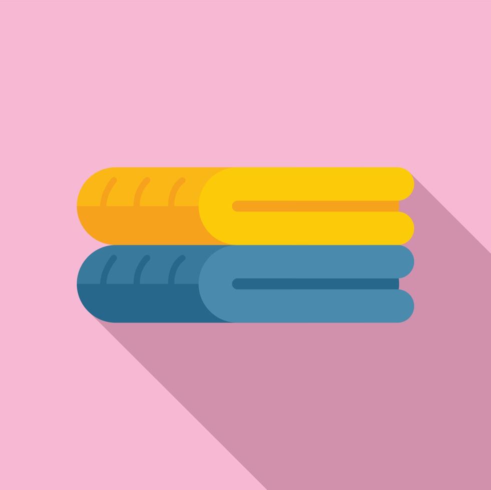 Sauna towel stack icon, flat style vector