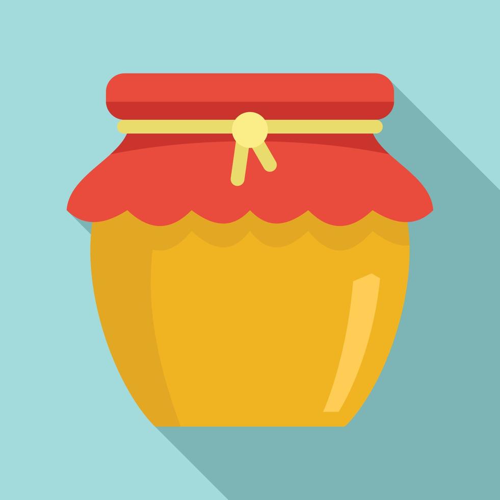 Honey jar icon, flat style vector