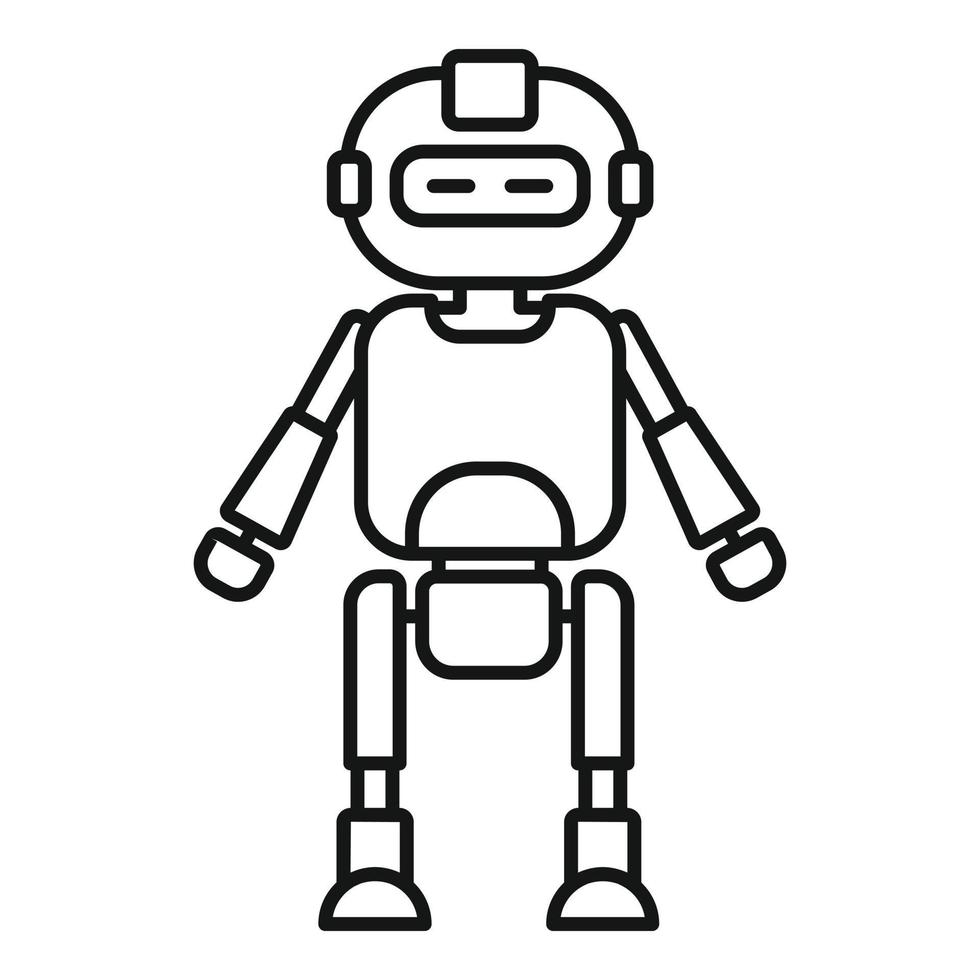 Mechanic robot icon, outline style vector