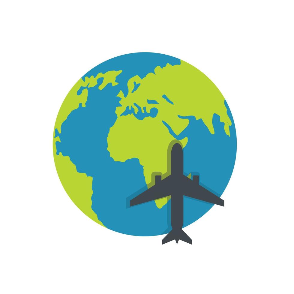 World tourism icon, flat style. vector