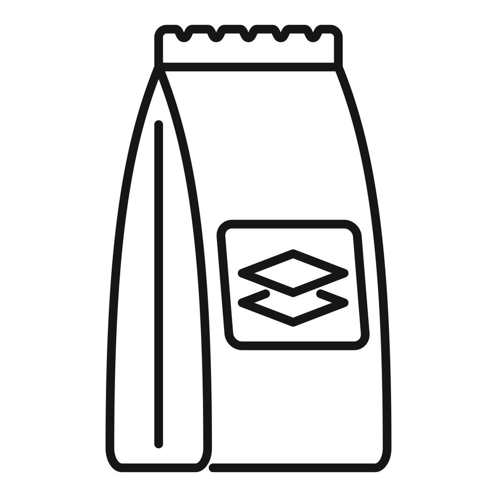 Icono de saco de pegamento de azulejos, estilo de esquema vector