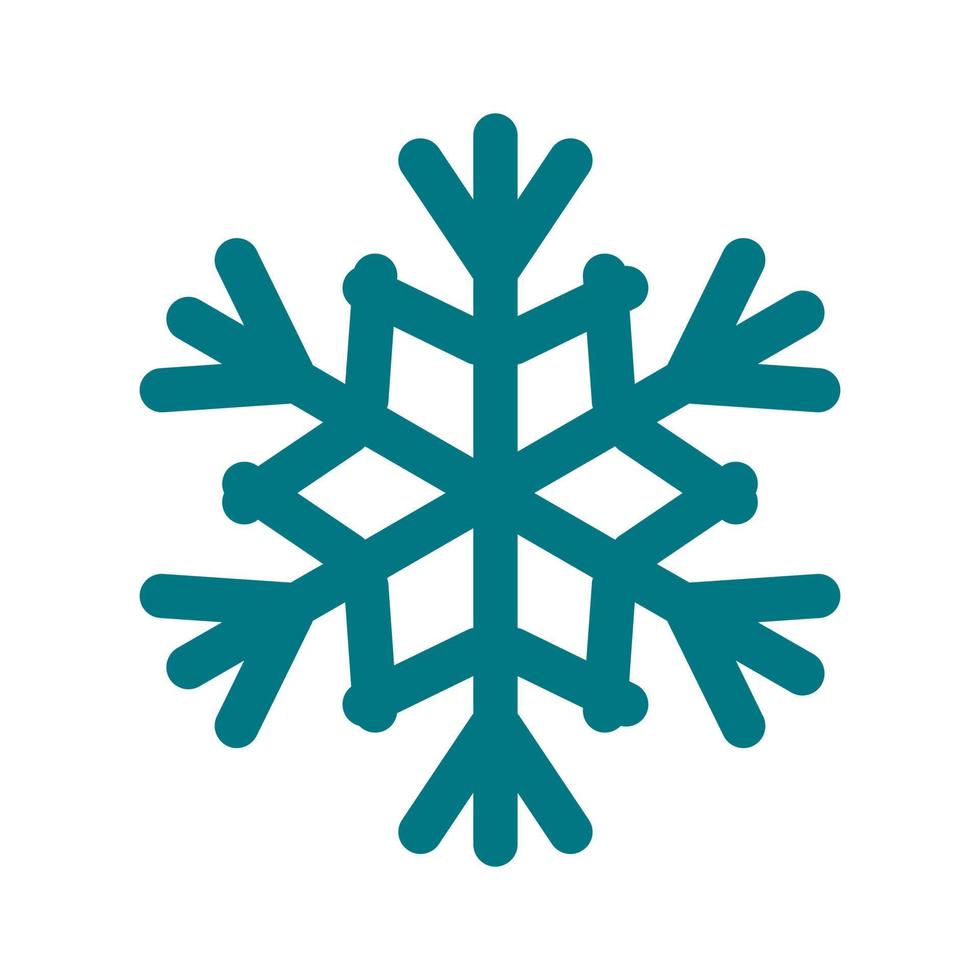 icono de copo de nieve, estilo plano vector