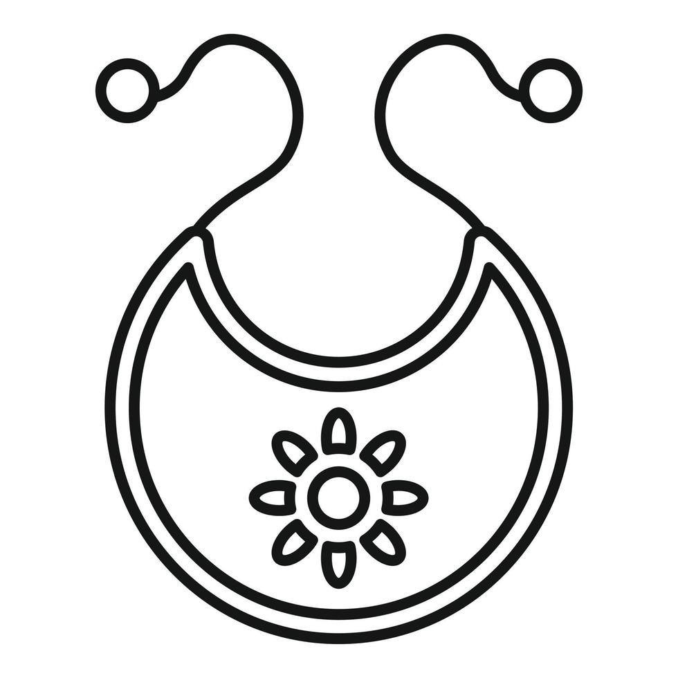 Baby bib icon, outline style vector