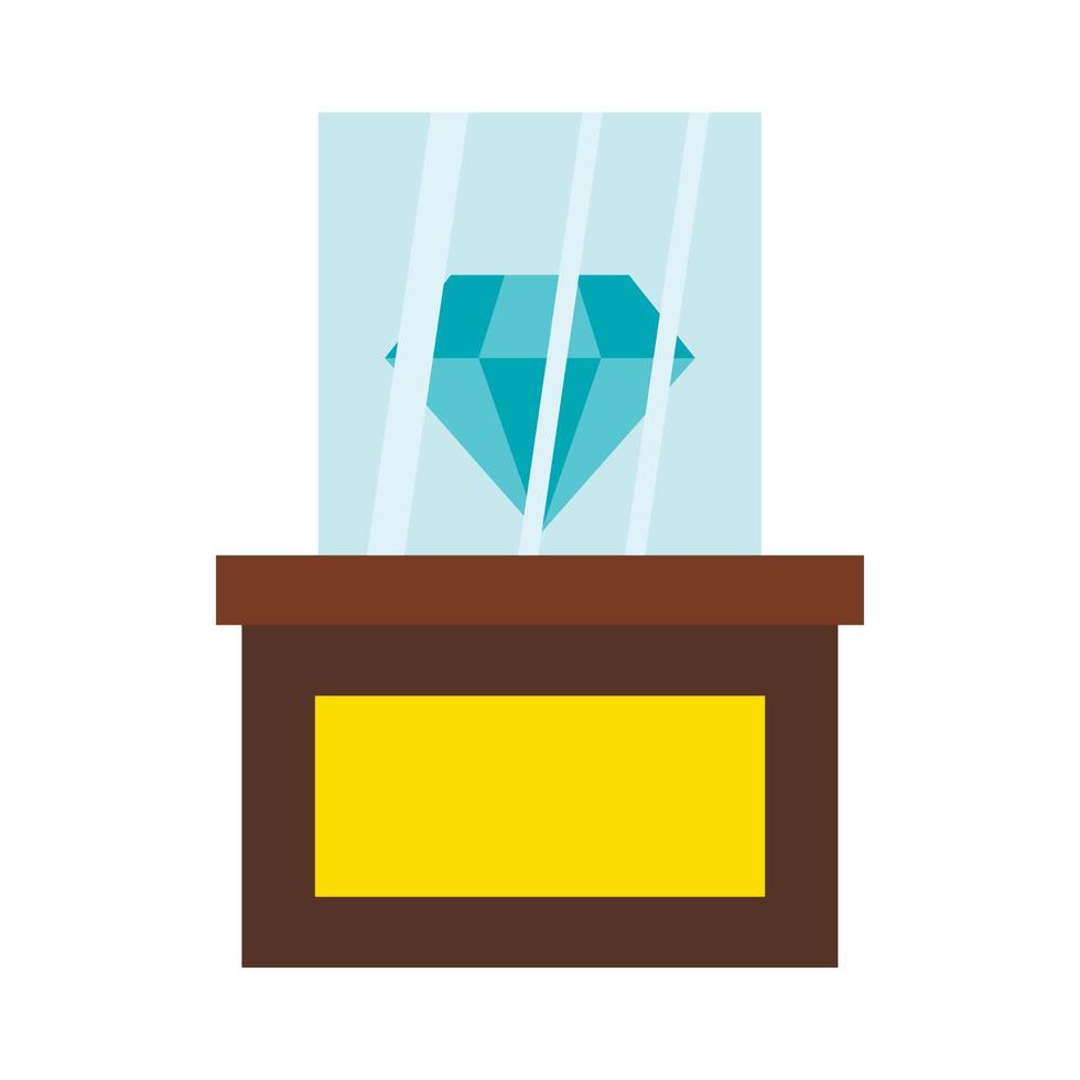 diamante en un icono de pedestal, estilo plano vector