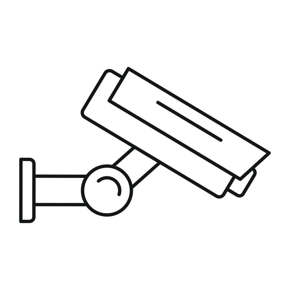 icono de seguridad de cámara exterior, estilo de contorno vector