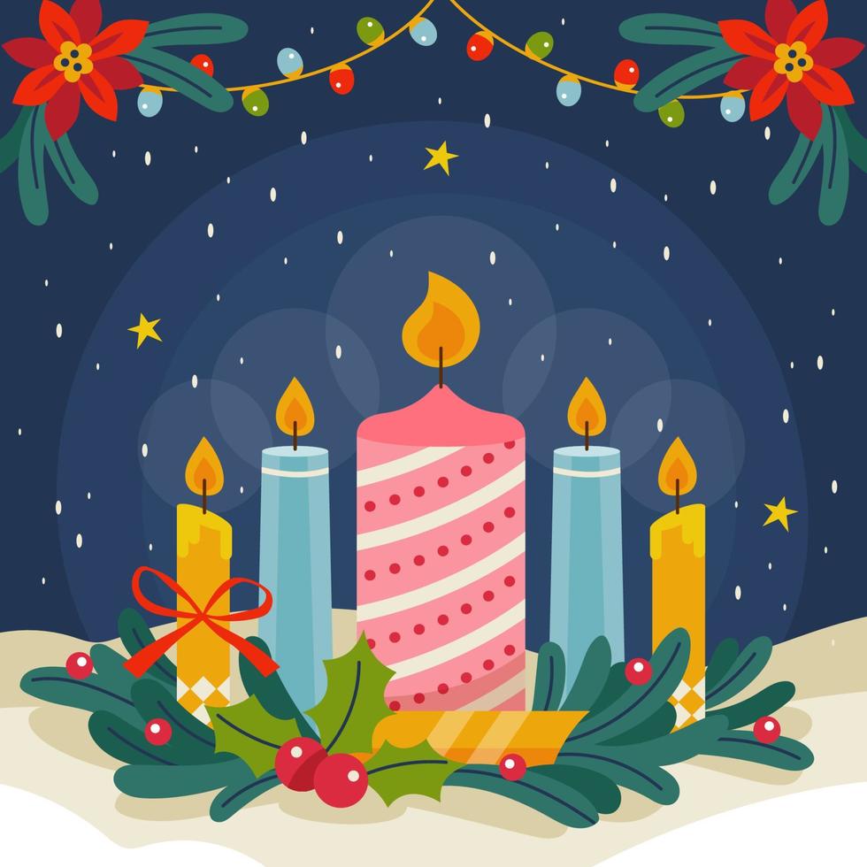 Candles for Advent Celebration vector