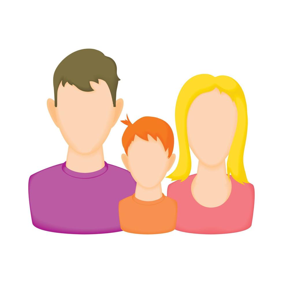 Family avatars icon, cartoon style vector