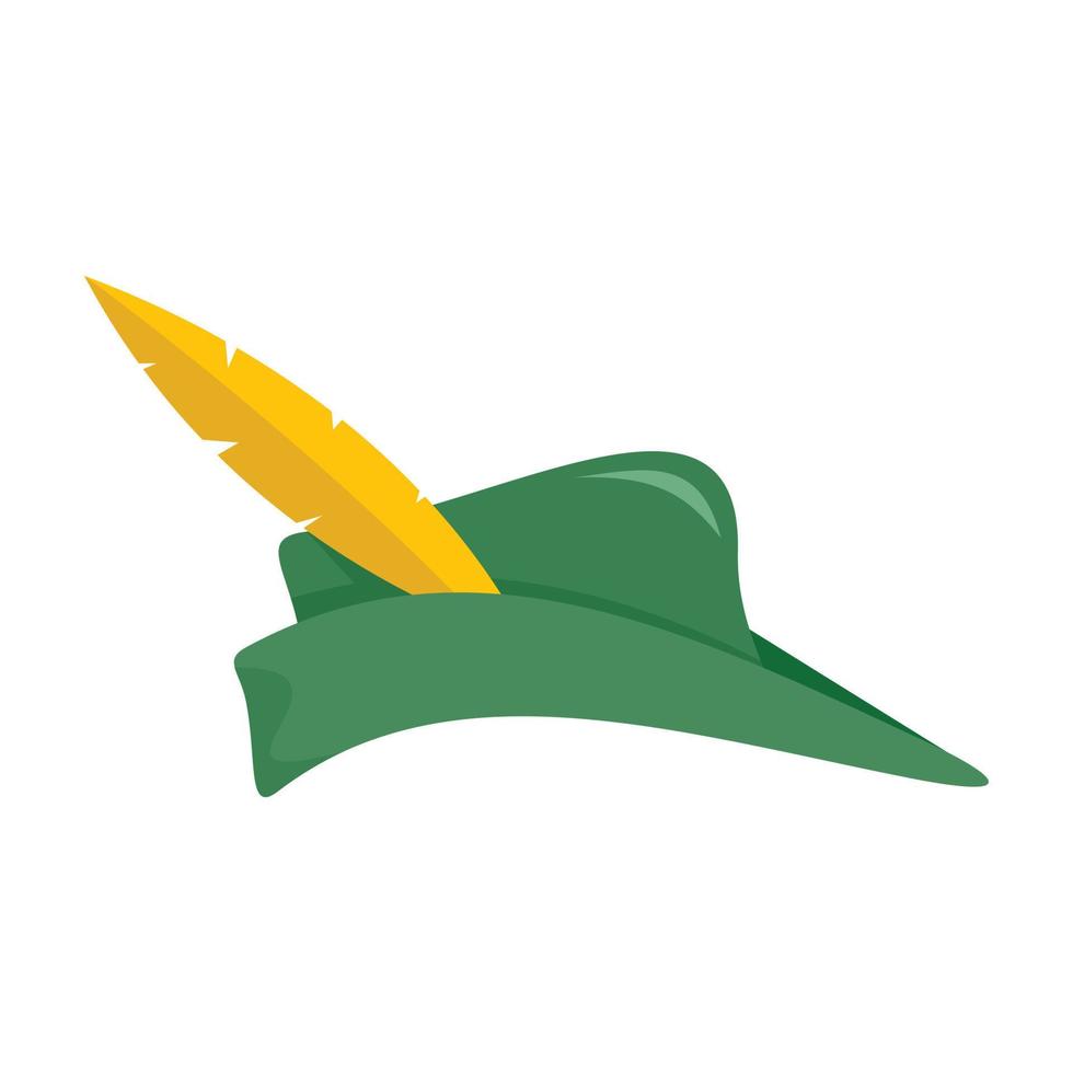 icono de sombrero de cazador de arco, estilo plano vector