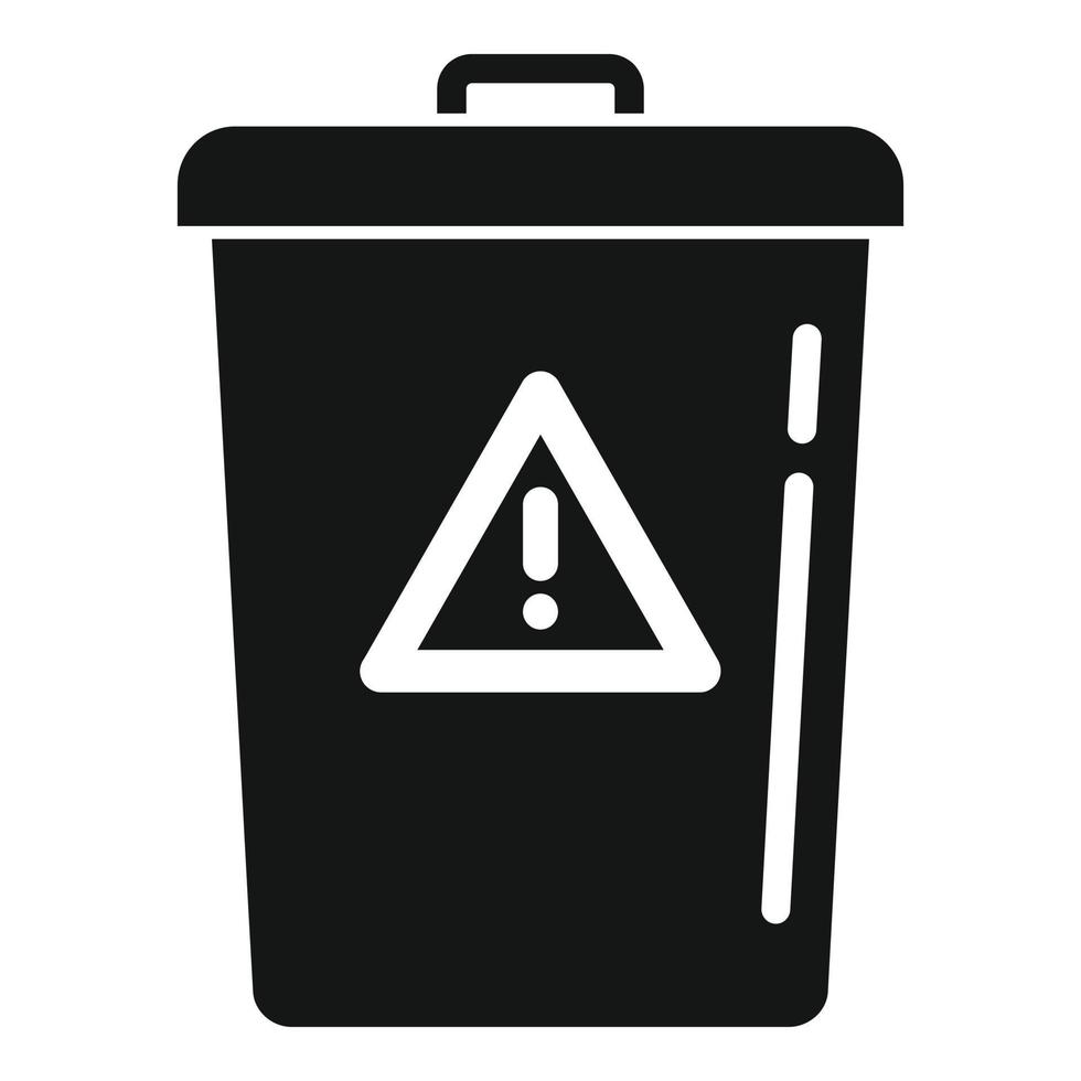 Garbage bin icon, simple style vector