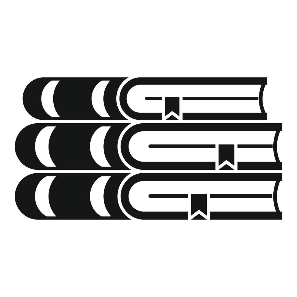 Library historical book stack icon, simple style vector