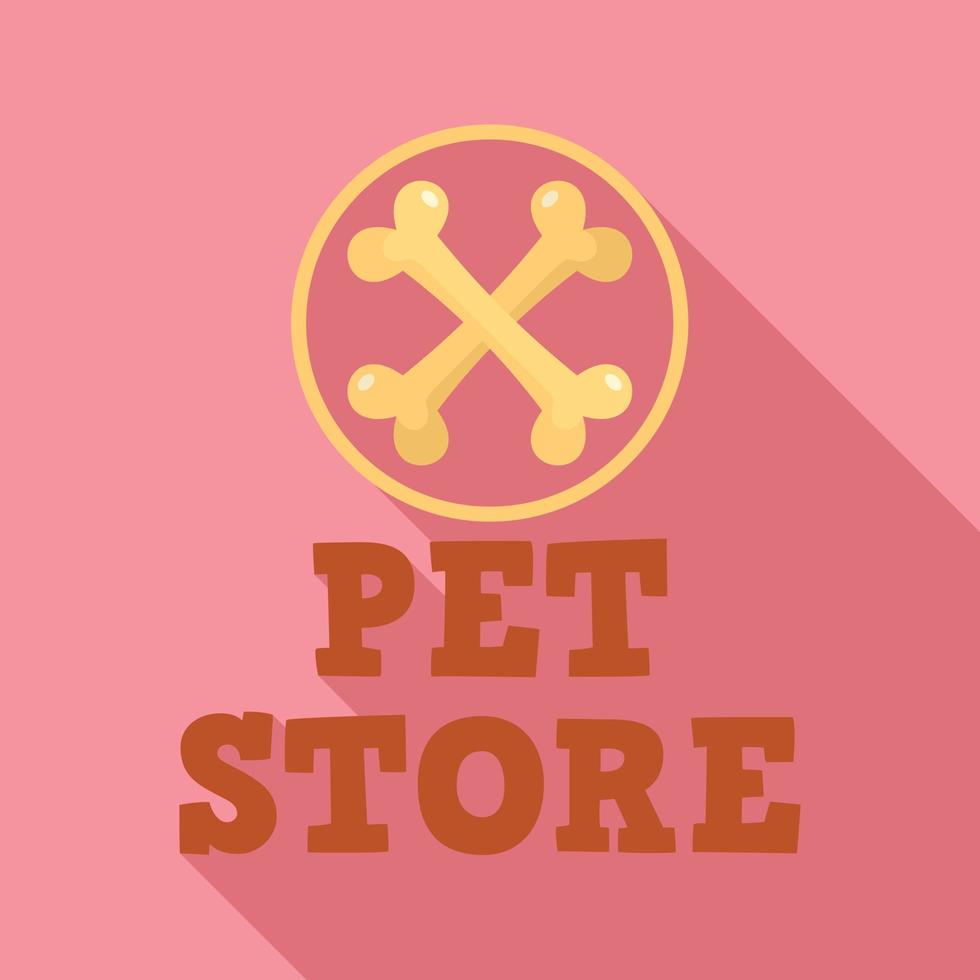 Pet store bone logo, flat style vector