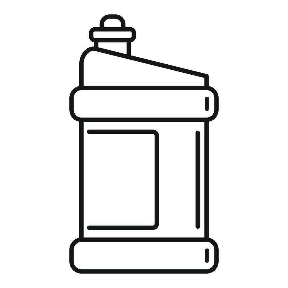 icono de botella limpia de plástico, estilo de esquema vector