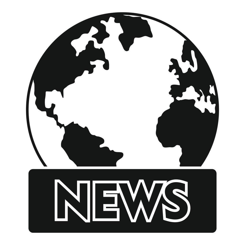 Tv global news icon, simple style 14614380 Vector Art at Vecteezy