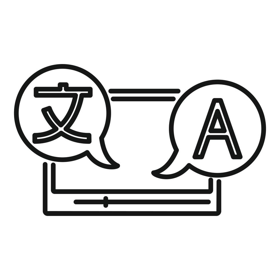 Video translation icon, outline style vector