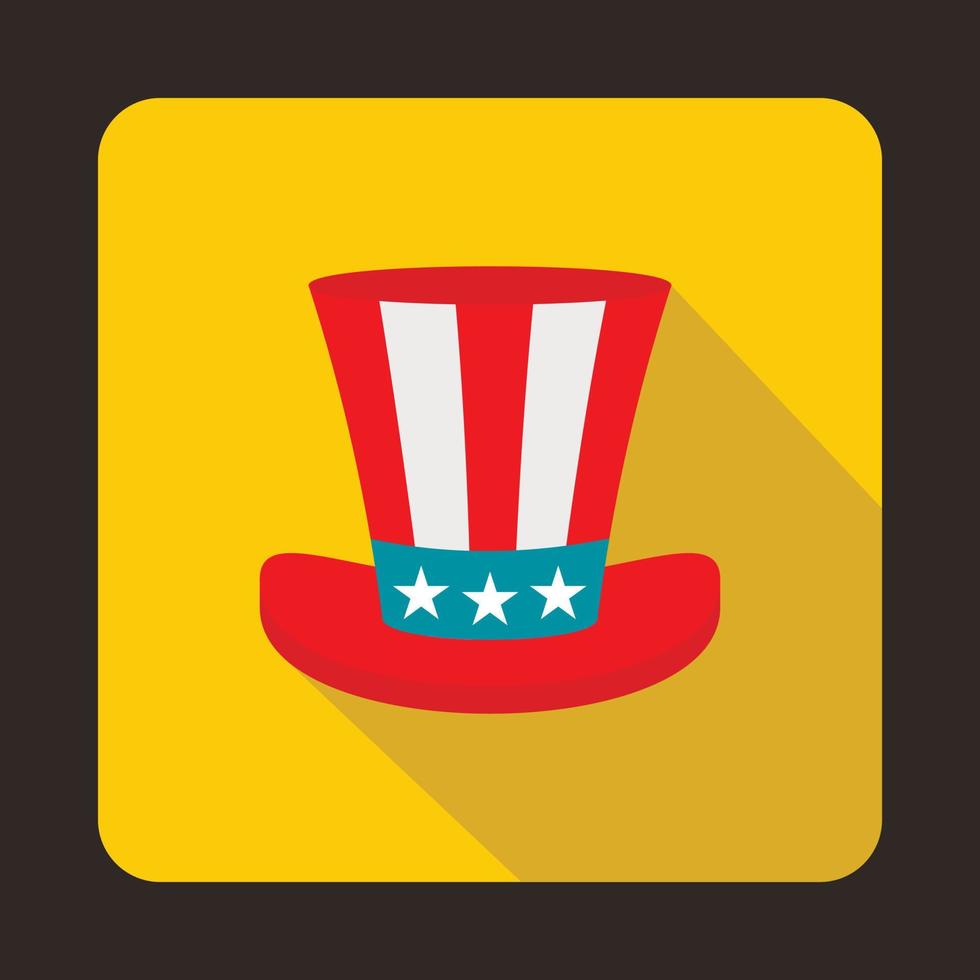 Uncle Sam hat icon, flat style vector