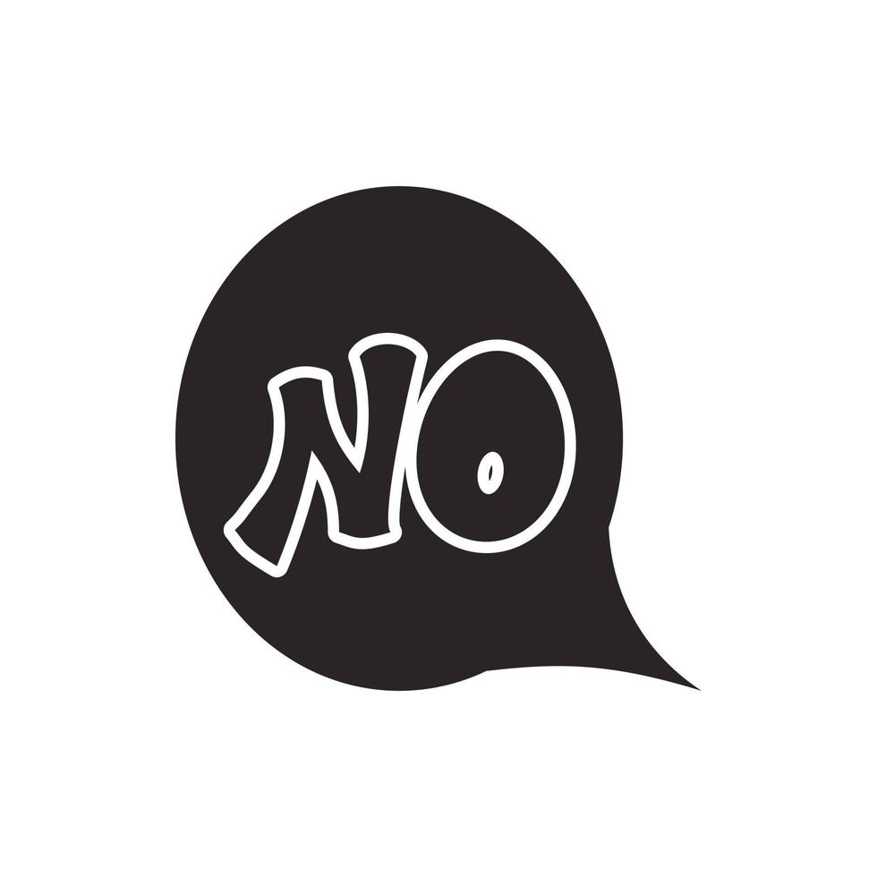 Word no in bubble speech icon, simple style vector