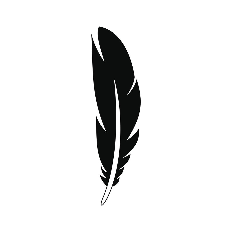 icono de plumas decorativas, estilo simple vector