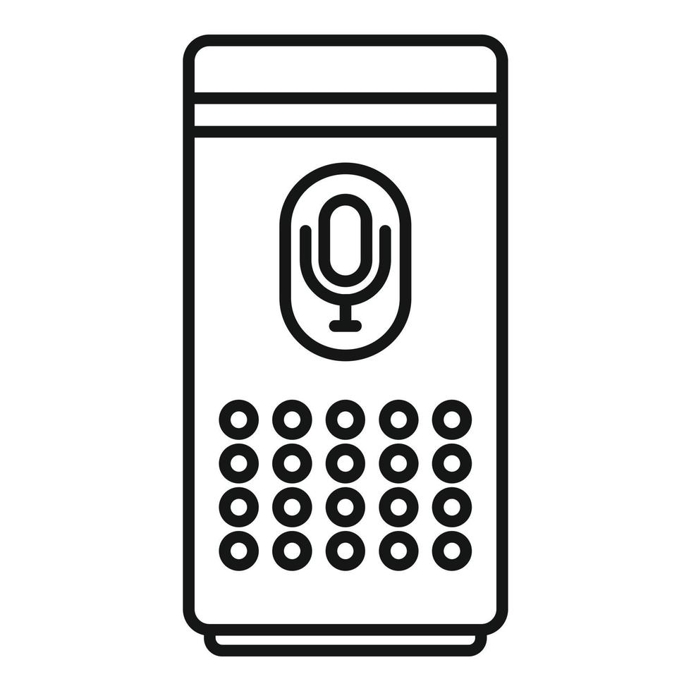 Smart speaker control icon, outline style vector