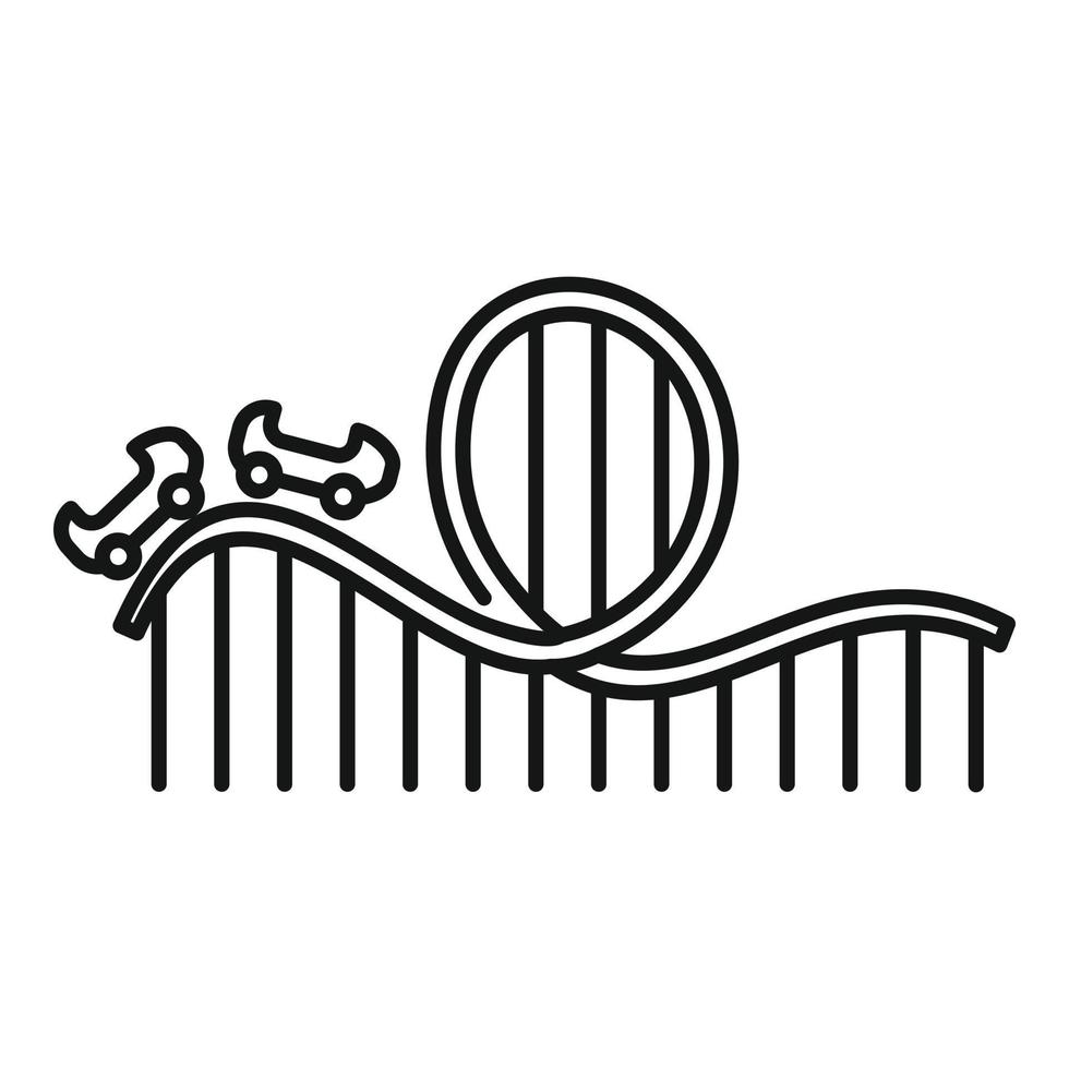 Roller coaster adventure icon, outline style vector