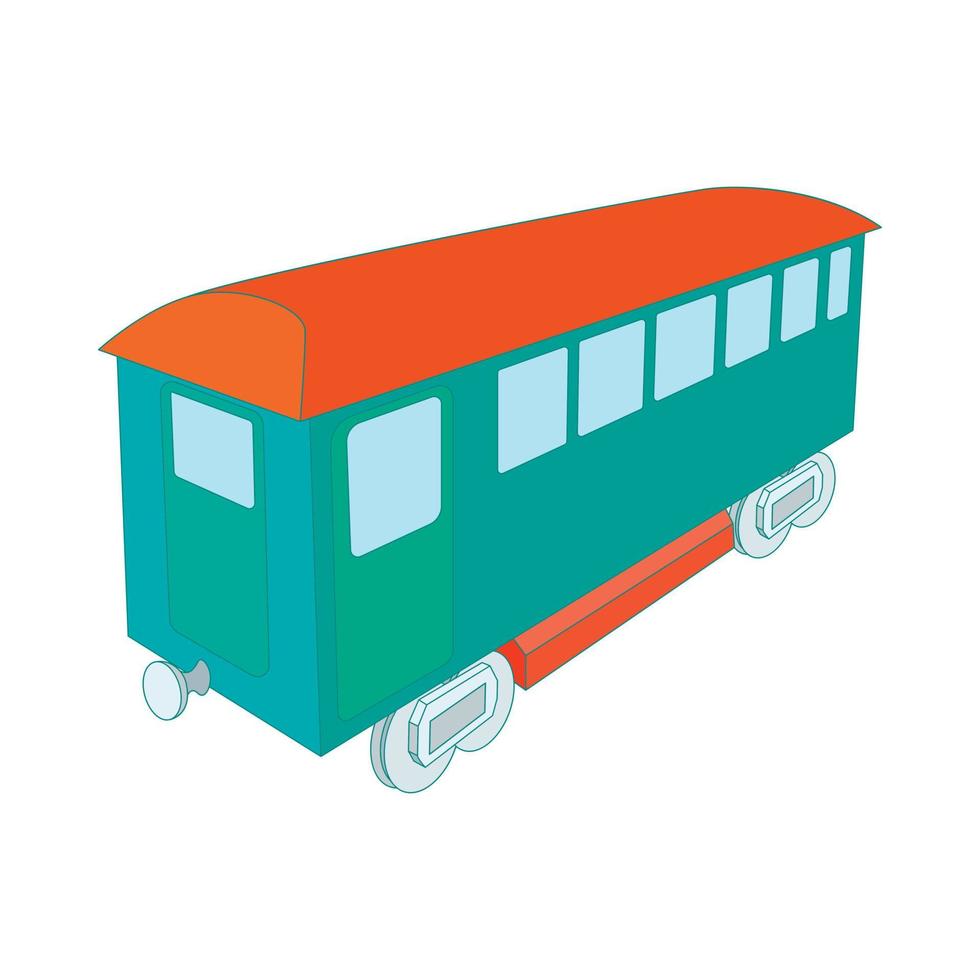 Retro wagon of the passenger train icon vector