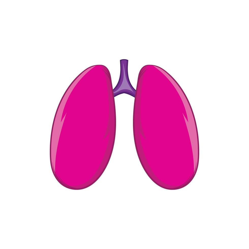 icono de pulmones, estilo de dibujos animados vector