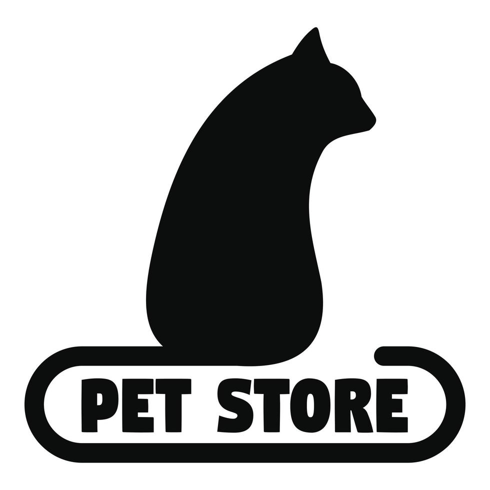 Pet store cat toys logo, simple style vector