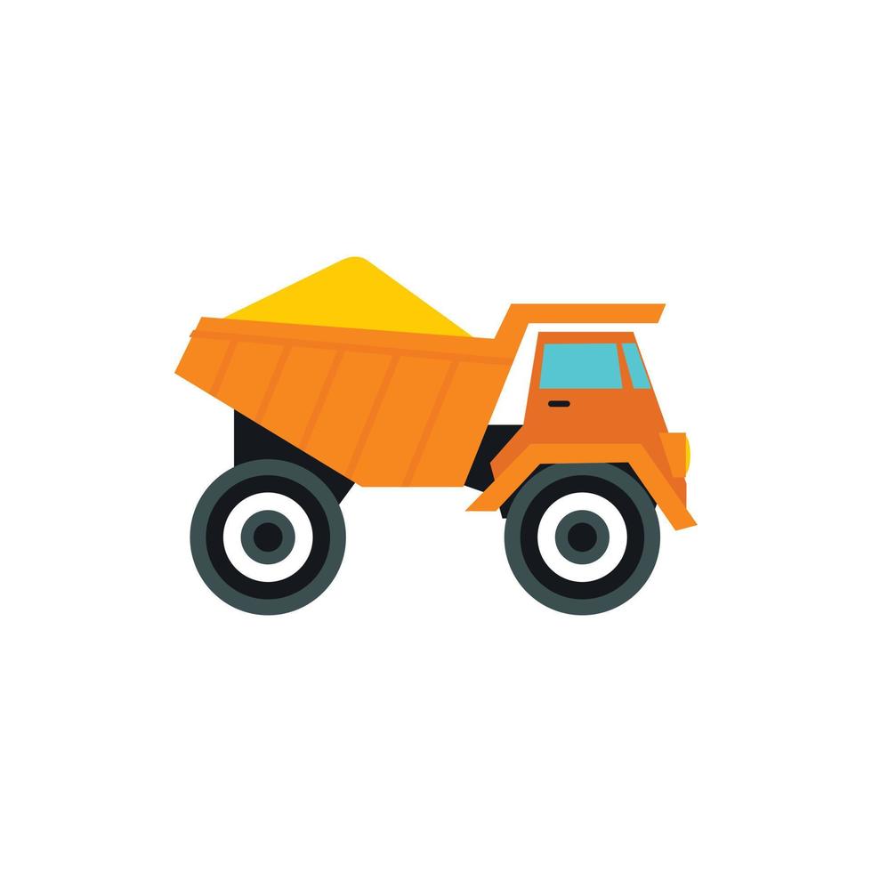 Machinery with sand icon, flat style vector