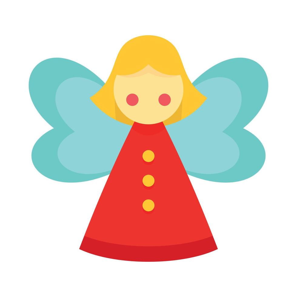 Xmas fairy icon, flat style vector