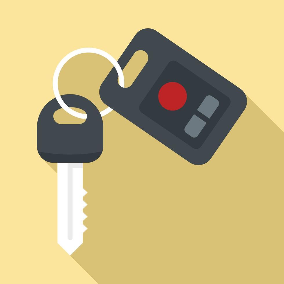 Car key security icon, flat style vector