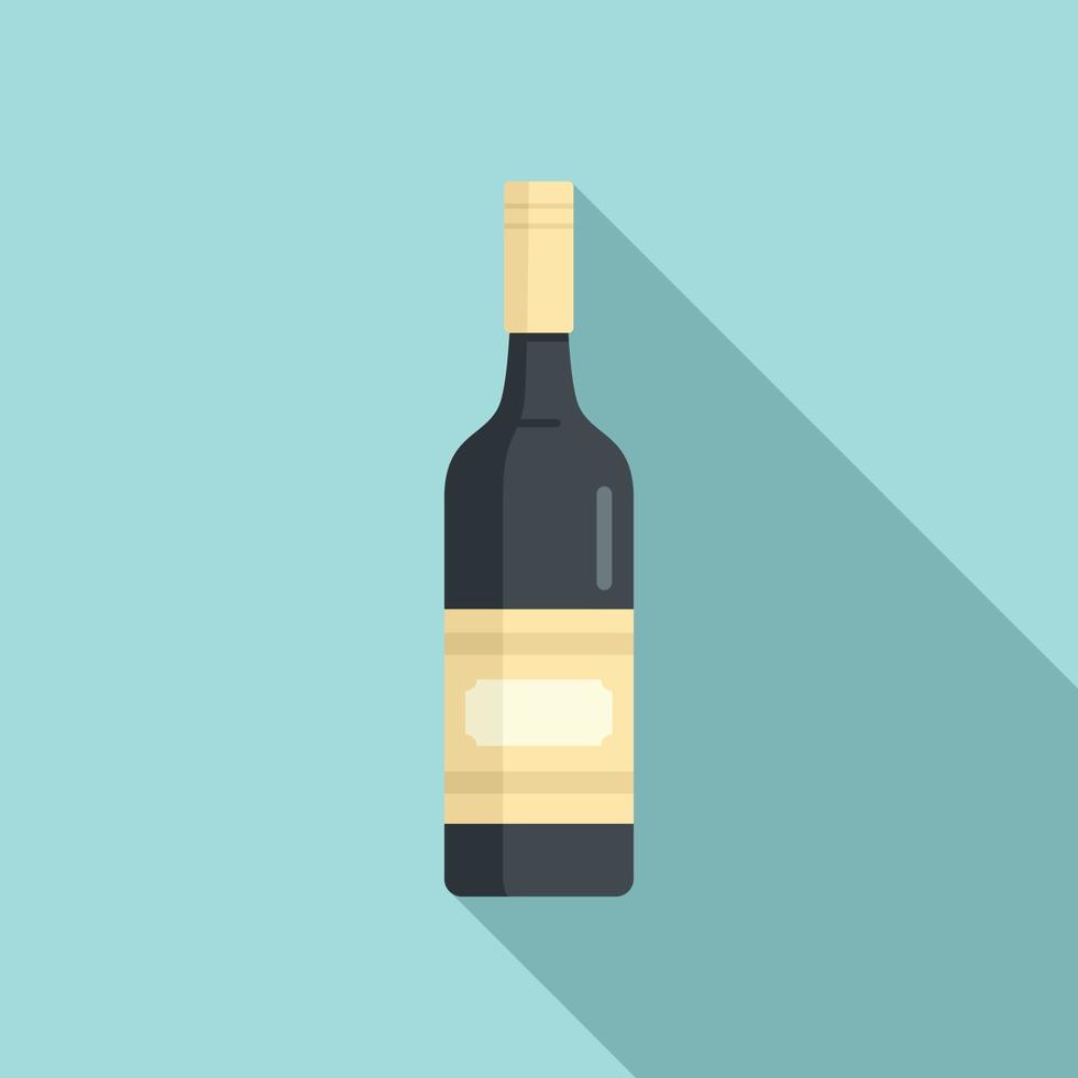 icono de botella de vino, estilo plano vector