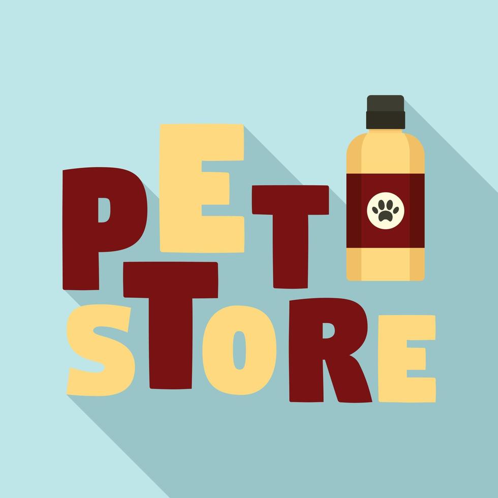 Pet shampoo store logo, flat style vector