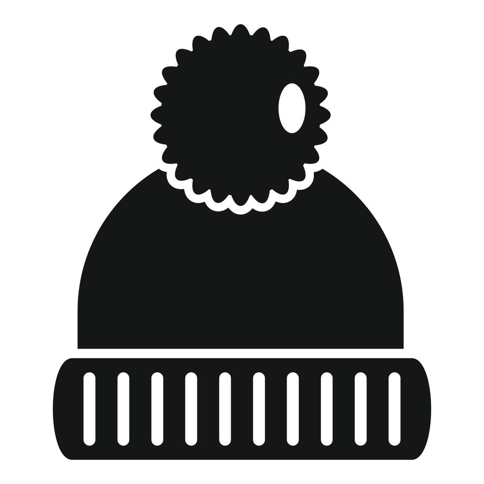 icono de sombrero de invierno, estilo simple vector