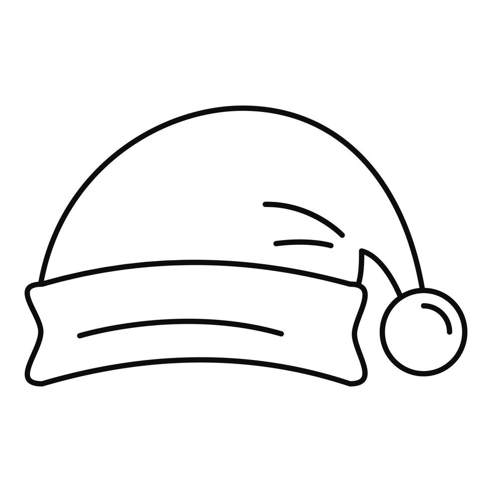 icono de sombrero de santa, estilo de contorno vector