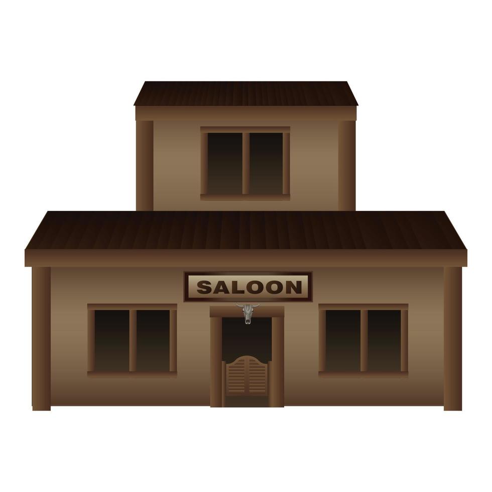 Western saloon icon, cartoon style vector