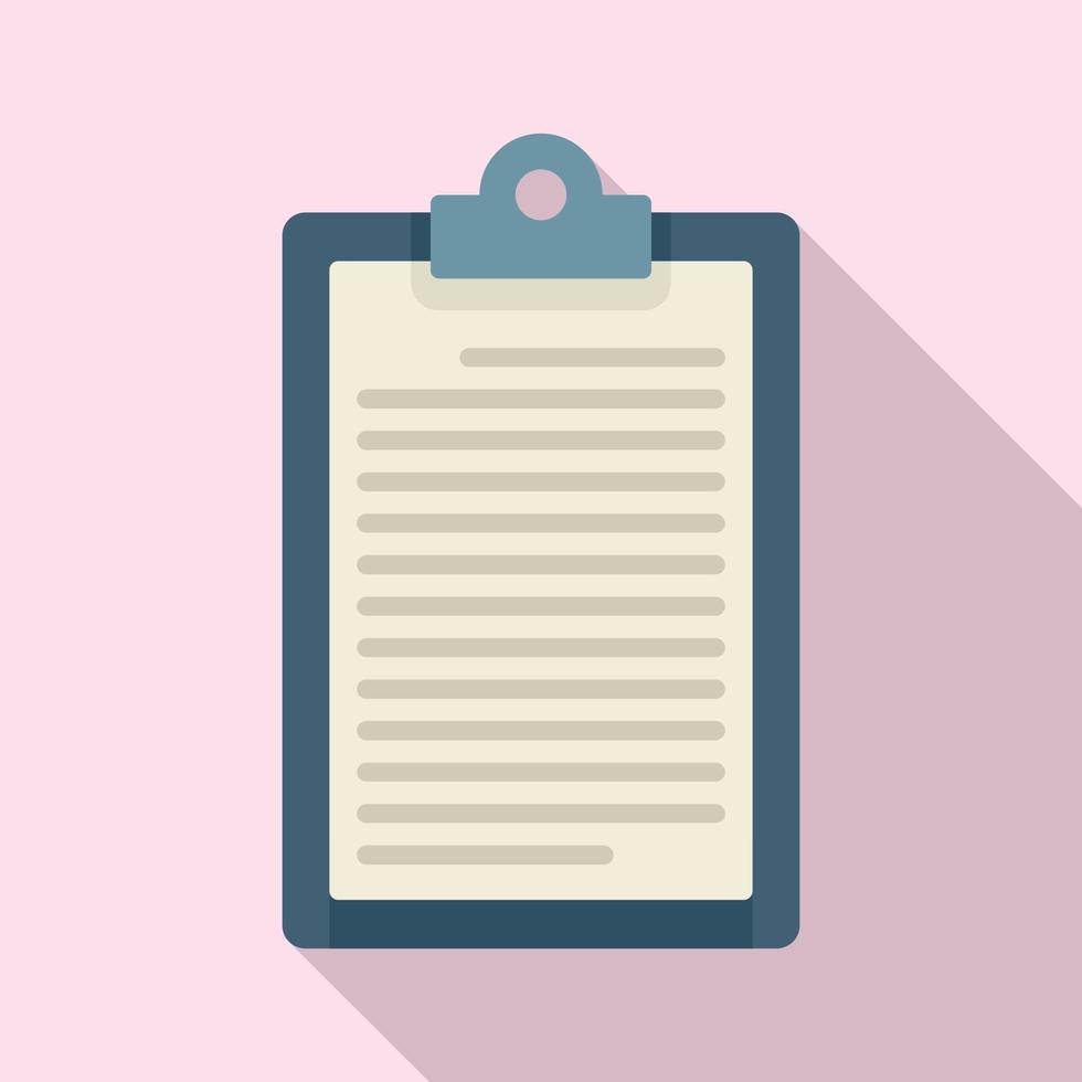 Conclusion clipboard icon, flat style vector