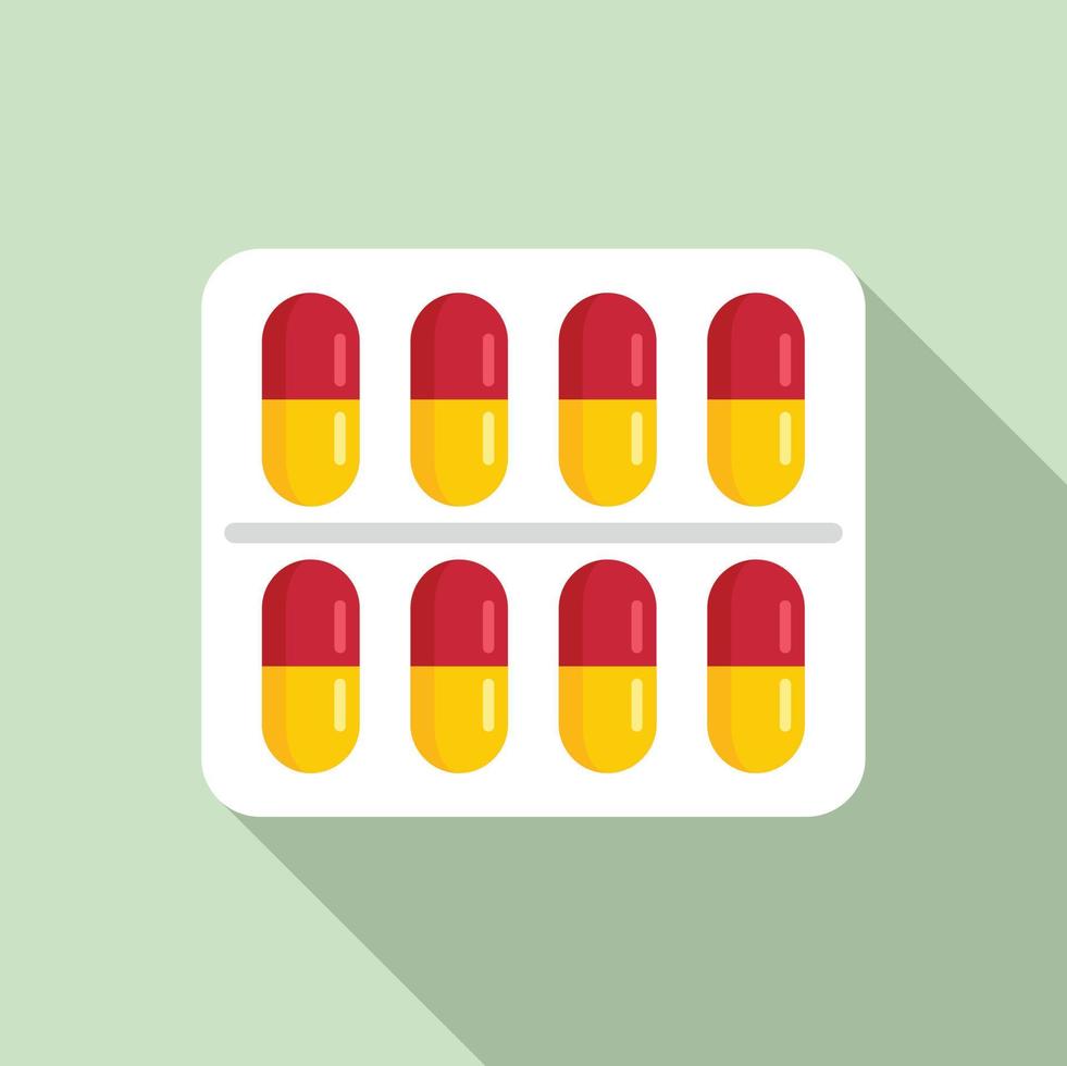 icono de paquete de pastillas para el sarampión, estilo plano vector