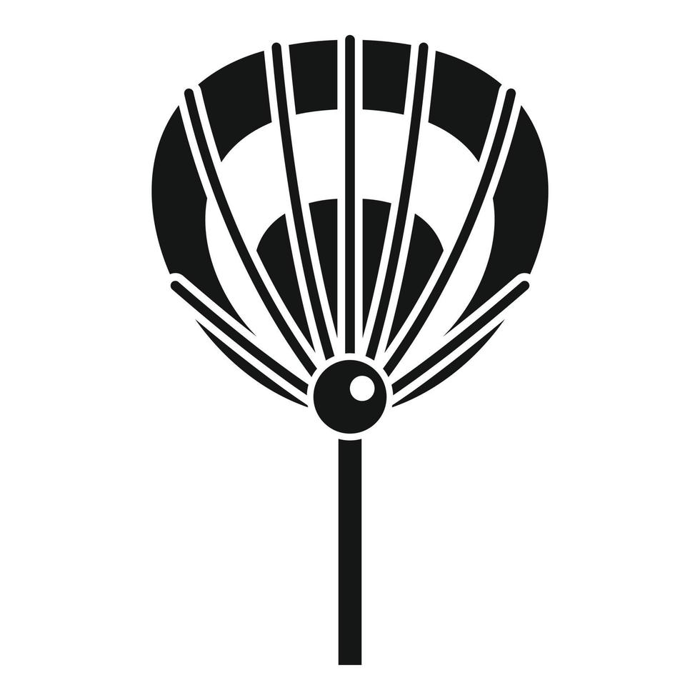 Hand fan stick icon, simple style vector