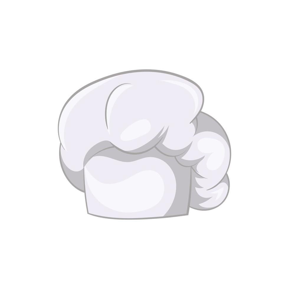 icono de sombrero de chef blanco, estilo de dibujos animados vector